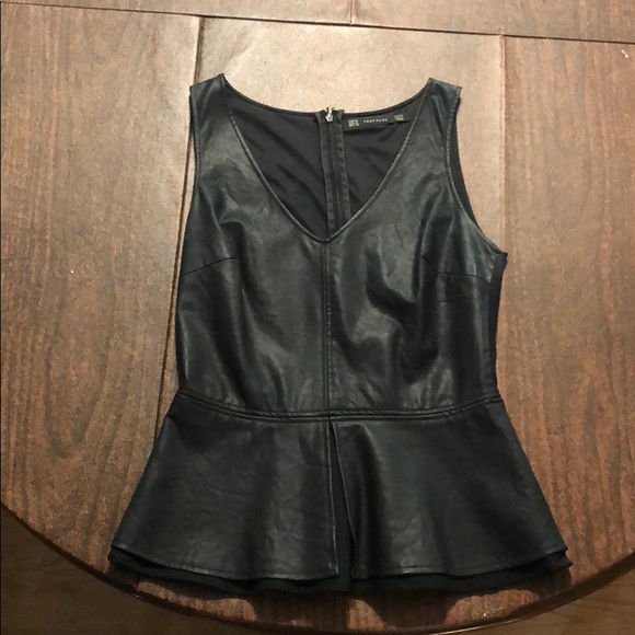 Leather peplum top - Picture 1 of 2